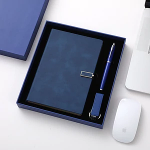 Napló Szett Díszdobozban Pendrive és tollal Kék