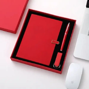 Napló Szett Díszdobozban Pendrive és tollal Piros