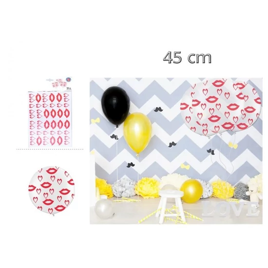 Lufi átlátszó + matrica szív mosoly 45cm