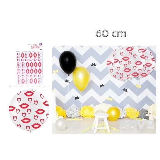 Lufi átlátszó + matrica szív mosoly 60cm